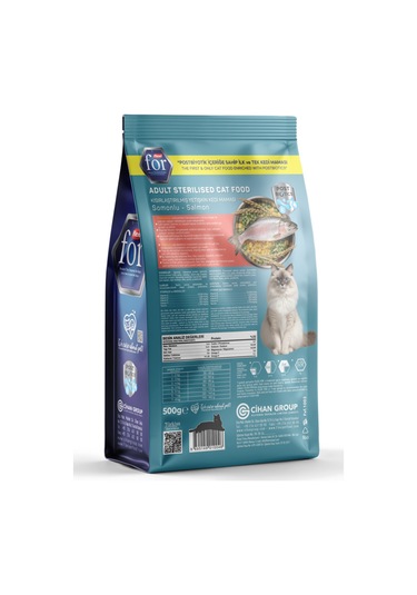 Kısırlaştırılmış Somonlu Postbiyotik Kedi Kuru Maması - 500 Gr