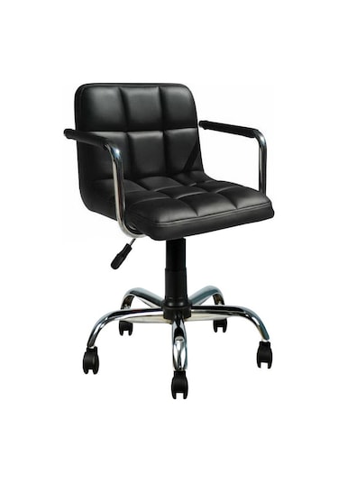Mobilyakeyfi Bürocci Carla Çalışma Koltuğu-Siyah Deri-9503D0101