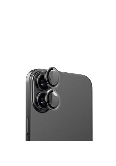 Apple Uyumlu iPhone 16/16 Plus Kamera Lens Koruyucu Halka Set-al8114 Siyah