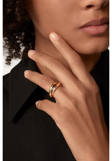 Trinity 3lü Birbirine Geçmeli Sarmal Çelik Stres Yüzük Cl44 Pembe