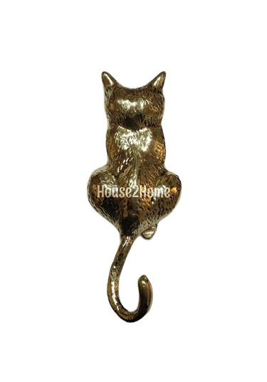 House2Home Pirinç Kedi Kapı Tokmağı, Tak Tak