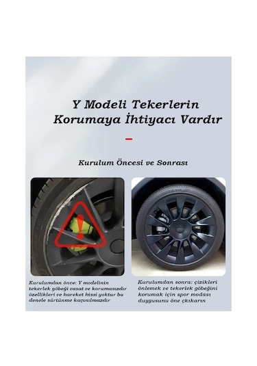 Tectic Tesla Y Modeli Jant Kapağı Koruyucu 2021-2023 İçin 21 İnç
