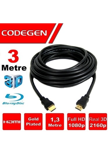 Codegen Cps30 3Metre Hdmi Görüntü Kablosu 3D Gold 1.4V 2K