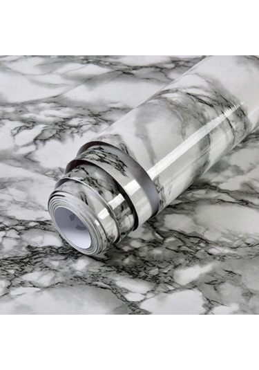 Qingmipy Suya Dayanıklı Kendinden Yapışkanlı Mermer Desenli Duvar Kağıdı - Mutfak, Banyo Ve Oturma Odası İçin 5 Metre Diğer