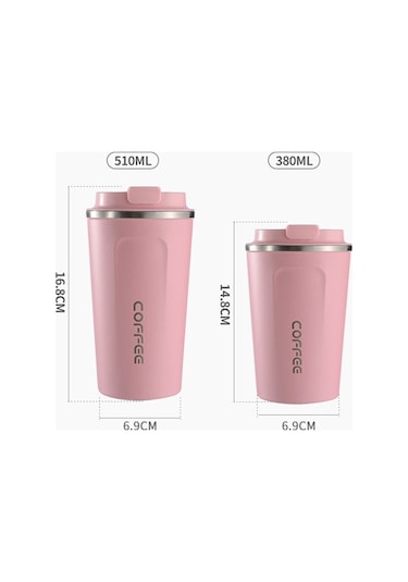 Hallow Paslanmaz Çelik Vakumlu Yalıtımlı Taşınabilir Termos Bardak Siyah