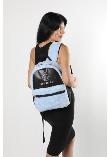Monte Lui Mnt3637 Peluş Sırt Çantası Mavi Çok Renkli