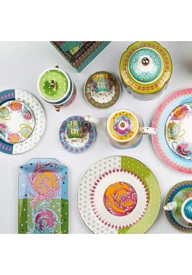 Lucky Art Estelle Bone Porselen Karışık Desenli 4 Lü Tabak Seti 27 Cm Lyhd 564