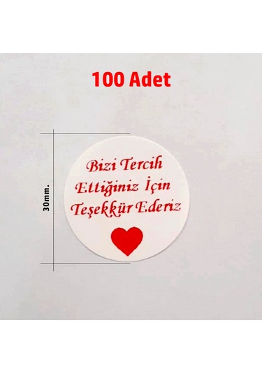 Bizi Tercih Ettiğiniz Için Teşekkür Ederiz, Sticker Yapışkanlı