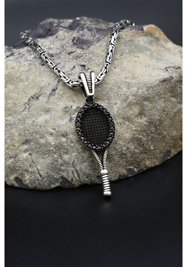 Tenis Raketi 925 Ayar Gümüş Kral Zincir 2mm 902415 Gümüş