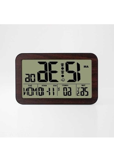 Trendooze Takvim, Sıcaklık, Saati Renkli Renkli Nem, Kahverengi Duvar Dijital Desenli Çok Çok Antik Alarm, Ahşap - Ry ÇOk Renkli