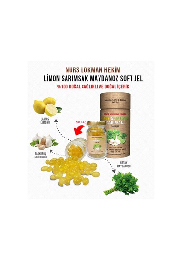 2 Adet Limon Maydanoz Sarımsak 60'lı Soft Kapsül 60x2 120 Adet