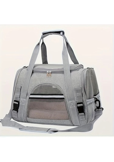 Hightower Gri Taşınabilir Kedi Taşıma Çantası Nylon Sırt Çantası Seyahat Ve Araba Yolculuğu İçin