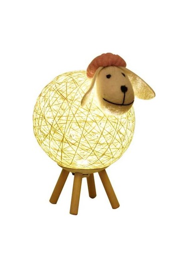 Novahub Led Gece Lambası Koyun İplik Topu Tasarım Abajur Ay Lambası Bebek Odası Lambası Usb Bebek Gece Lambası Yatak Odası Ev İç Mekan Dekoru Pembe