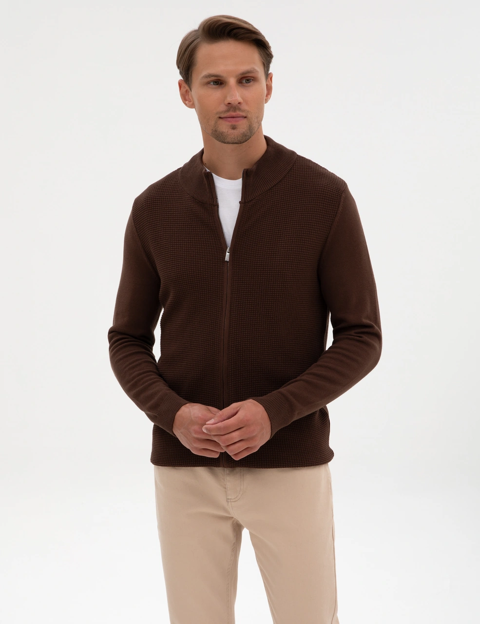 Pierre Cardin Erkek Kahverengi Hırka Triko 50317341-vr029 Kahverengi