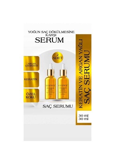 Cozyce Keratin ve Argan Yağlı Saç Bakım Serumu 2 x 30 ML