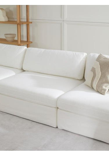 Mode Siesta Pro Kuş Tüyü Orta Modül 01 Kırık Beyaz Keten Kumaş