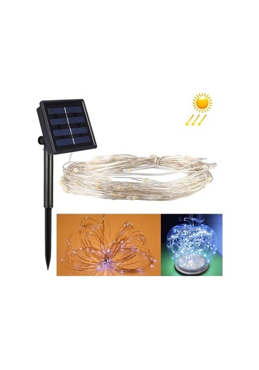 Tongxida 20m 200 Led Smd 0603 Güneş Paneli Gümüş Tel Işık Dizisi Peri Lambası Dekoratif Işık, Beyaz Işık, Dc 5v Beyaz Işık
