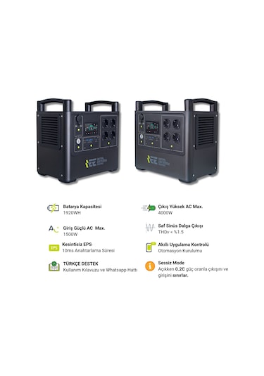 Initial Entropy Energy 1920wh Taşınabilir Güç Kaynağı %99.99 Mppt Bms Çoklu Koruma Kablo