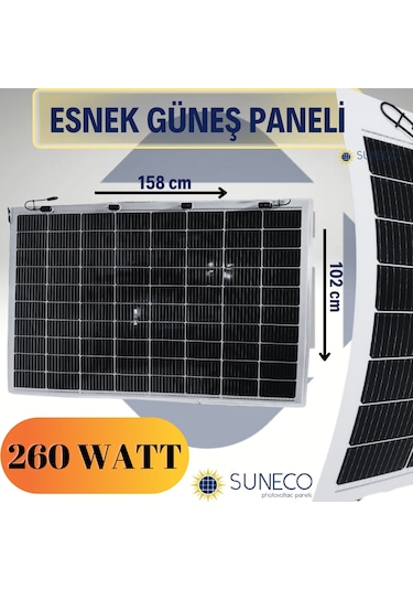 260 Watt Yarı Esnek Güneş Paneli Half Cut Monokristal Solar Güneş