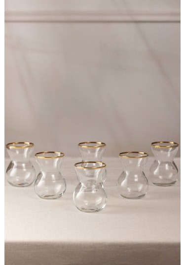 Rakle Astoria Gold 6'lı Çay Bardağı Seti 140 Cc Renkli