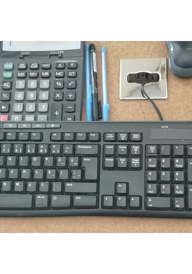 Adilon Masaüstü Kablo Kanalı Deliği Kapağı, Kare, Krom 6 Cm