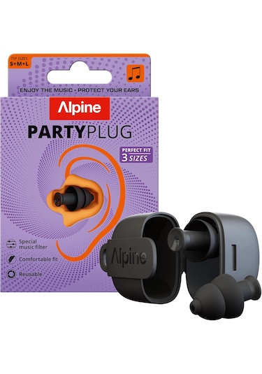 Alpine Partyplug Müzik Kulak Koruma Tıkaçları, 19 Db Gürültü Azaltma Siyah