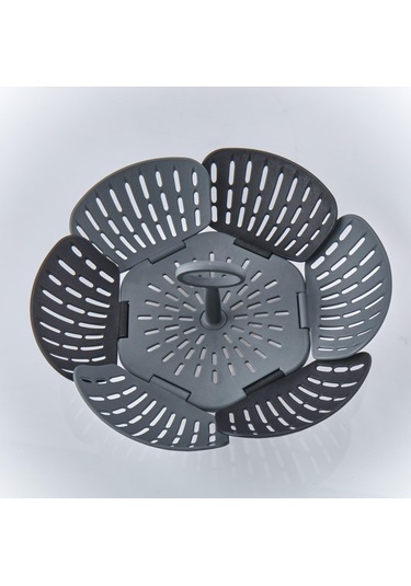 Gri Pratik Buharda Lezzetli Sebze Meyve Haşlama Pişirme Sepeti