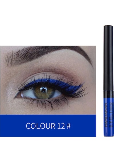 Uv Işık Neon Eyeliner Kalem Gözler Makyaj Kırmızı Su Geçirmez Sıvı Renkli Göz 12 No Box 01