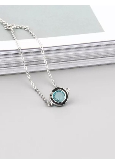 925 Ayar Gümüş Kristal Mavi Taşlı Balık Kuyruğu Bileklik Gümüş