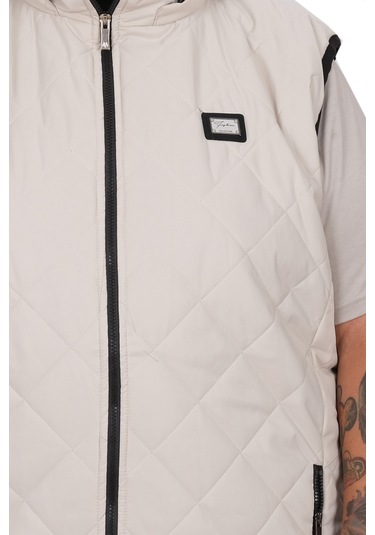 Mode Xl Battal Beden Erkek Kapitone Yelek 25709 Siyah