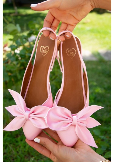 Fox Shoes Pudra Kadın Babet H726809004 Pudra