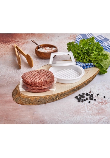 Rotanev Hamburger ve Köfte Kalıbı Şekillendirici Pratik Köfte Yapma Aparatı Ve Şekilli Patates Dilimleyici Çok Renkli