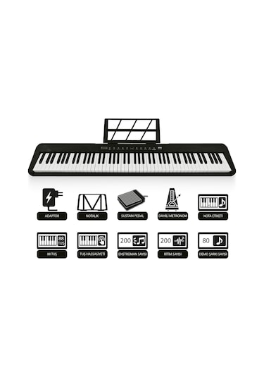 Jwin Jdp-3088 Tuş Hassasiyetli 88 Tuşlu Dijital Piyano - Siyah
