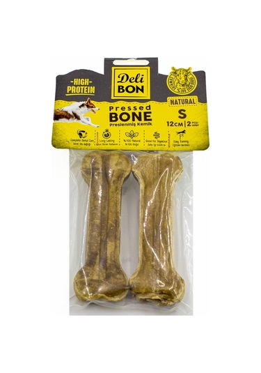 Delibon Deri Köpek Çiğneti Pres Kemik 2x12cm Natural