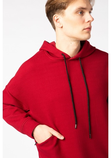 Vigoss Erkek Kapşonlu Sweatshırt 62170-00377 - Bordo