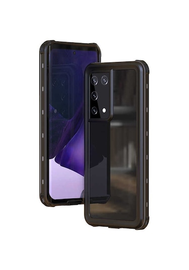 Teknocep Galaxy Uyumlu S21 Ultra Kılıf 1-1 Su Geçirmez Kılıf - Siyah Siyah