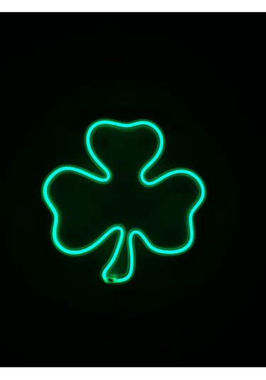 Dgrk 3d Özel Basım Filament Işıklı Tasarım Yonca Figürlü Neon Le