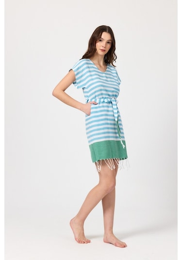 Mulberry Miya Tunik Plaj Elbisesi %100 Pamuk Yeşil