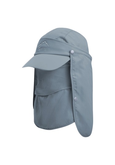 Unisex Çok Amaçlı Güneş Koruyucu Şapka, 360 Derece Geniş Kenarlı Uv Filtreli Güneşlik Şapkası Gri