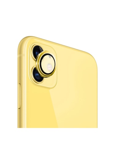 Safeus Safir Temperli Kamera Lens Koruyucu, Apple Uyumlu iPhone 11 İle Sarı