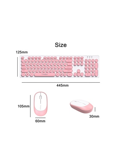 T-wolf Tf770 Mekanik Hissediyorum Kablosuz Oyun Klavyesi Ve Fare Seti Mavi Optik