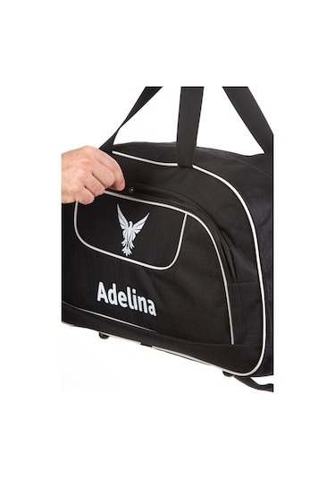 Unisex Siyah Seyahat Tatil Spor Kabin Boy Kumaş Valiz El Ve Omuz Çantası Siyah