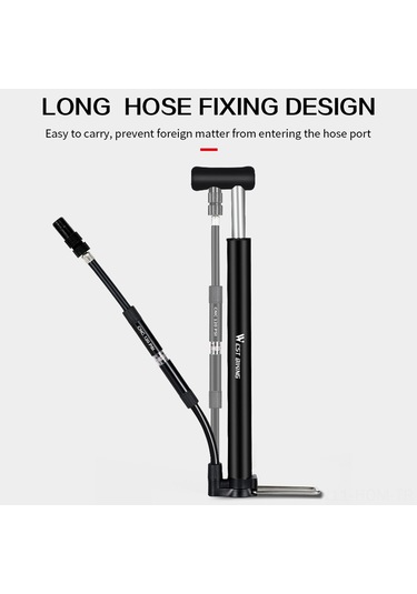 Batı Bisikleti 120psı Basınç Ölçerli Bisiklet Pompası, Bisiklet Lastiği Şişirici, Bisiklet Aksesuarları Bisiklet Pompası