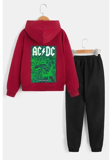 Uyguntarz Çocuk Acdc Eşofman Takımı Kırmızı