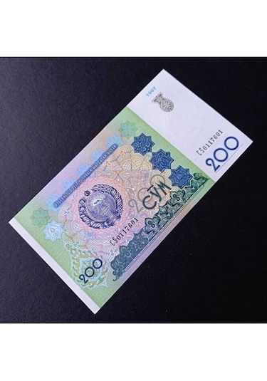 1997 Özbekistan 200 Som Çil Eski Yabancı Kağıt Para