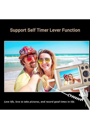 Yaozixa Xj03a 16mp 1080p Dijital Fotoğraf Makinesi - 4x Dijital Zoom, 1.77 İnç Lcd Ekran, Flaş Fonksiyonu, Altın Pil Dahil Değil Altın