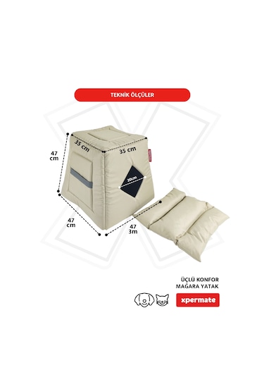 Xpermate 3 Fonksiyonlu Kedi Evi Kedi Yatağı Kedi Yuvası