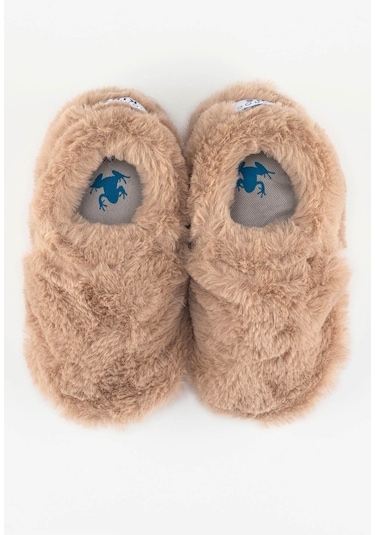 Hopfrög Kids Furry Bej Kürk Barefoot Patik Bej