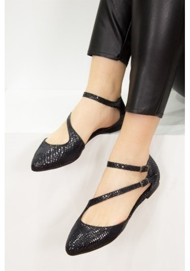 Fox Shoes Siyah Kadın Babet D726016907