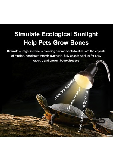 Singree "sürüngen Isıtma Lambası - 360 Dönebilir Kelepçeli Uva/uvb Işık Ve Isı Kaynağı 25w/50w/75w " Gümüş